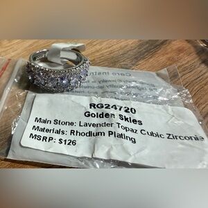 Bomb Party Ring RG24720 Golden Skies Lavender Topaz size 8 NWT